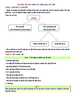 Chuyên đề Toán Lớp 7 - Chuyên đề Thu thập và phân loại dữ liệu (Có lời giải)